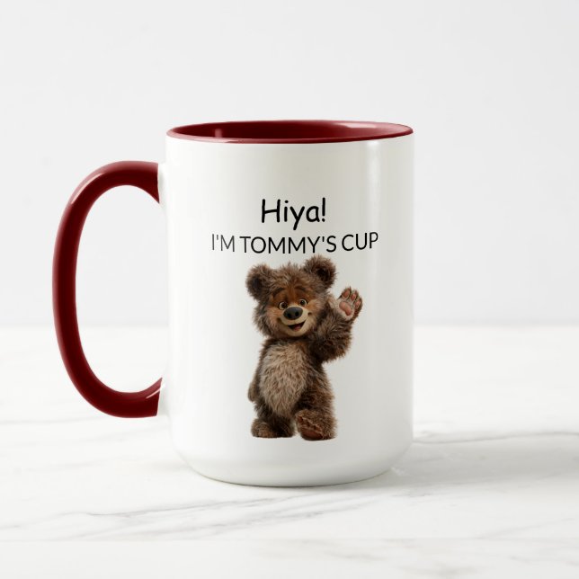 Mug Ours qui fait signe mignon (Gauche)