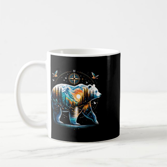 Mug Ours Randonnée Ours Grizzly Camping Campeur  (Gauche)