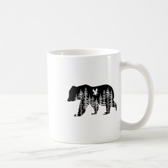 Mug Ours Rétro Forêt Arbres Extérieur Faune Camping  (Droite)