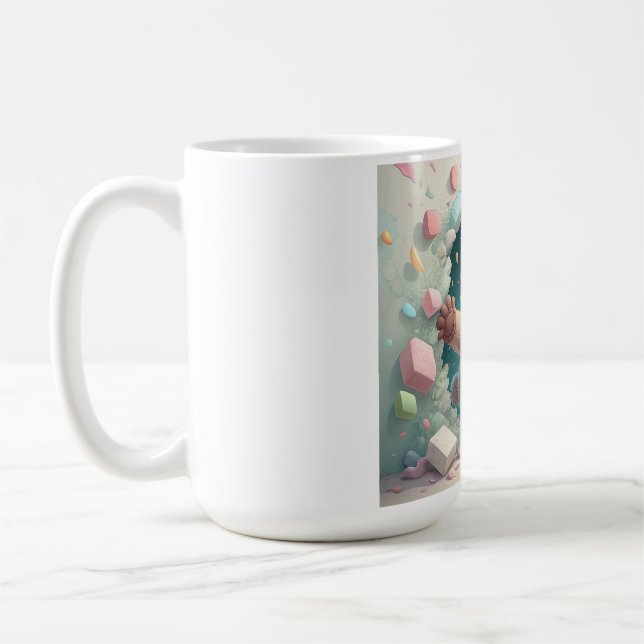 Mug Ours Teddy Mignonne Qui Brise À Travers Le Mur | S (Gauche)