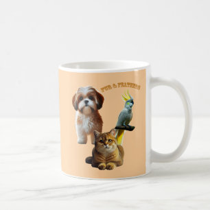 Mug Ourson de fourrure et plumes Chien, Chat et Oiseau