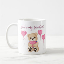 Ourson en peluche rose capricieux Vous êtes mon am
