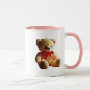 Mug Ourson en peluche sagement assis.