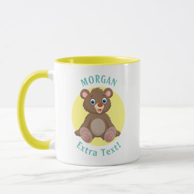 Mug Ourson Mignon Bébé, Personnaliser Nom & Message (Gauche)