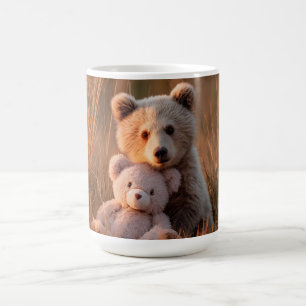Mug Ourson Mignon Faisant un Câlin à un Ours en Peluch