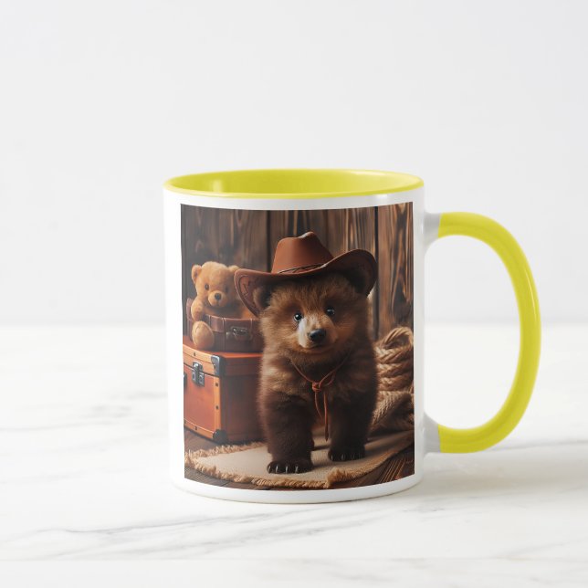 Mug  Ourson portant un chapeau de cow-boy. (Droite)