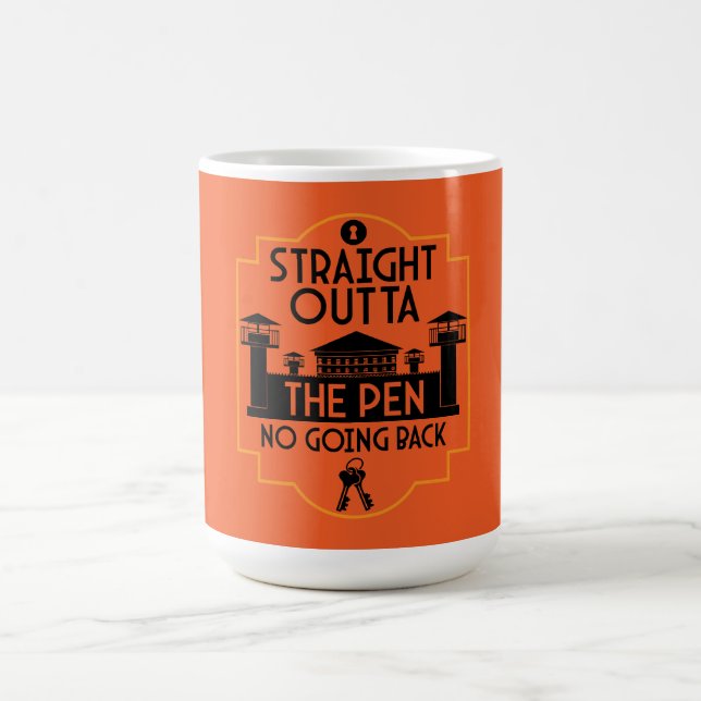 Mug Out Of Jail Prison Release Gift Two-Tone Coffee Mu (Centre)