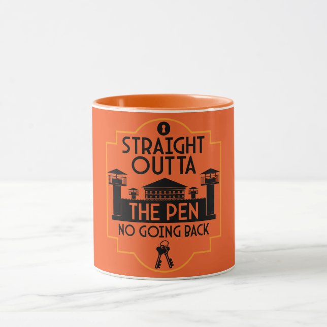 Mug Out Of Jail Prison Release Gift Two-Tone Coffee Mu (Centre)