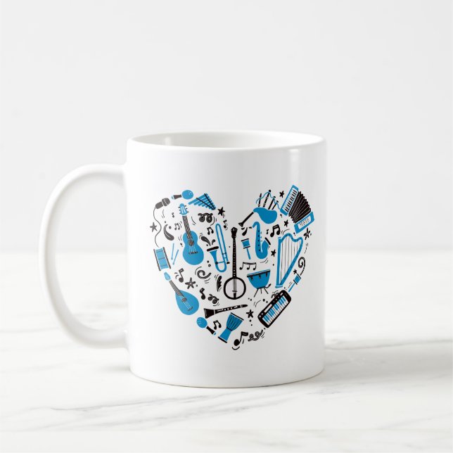 Mug Outil de coeur Musicien (Gauche)
