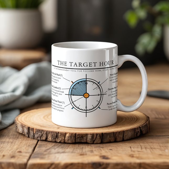 Mug Outil de concentration sur l'heure cible | Travail (Créateur téléchargé)