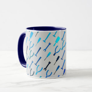 Mug Outils de bricoleur, sur le gris argenté