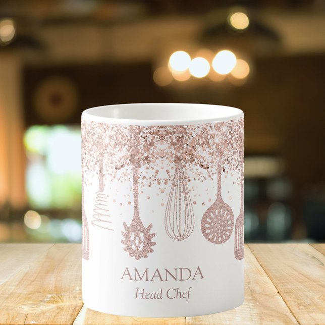 Mug Outils de Cuisine de Parties scintillant d'or Rose (In  situ)