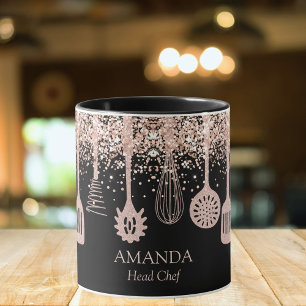 Mug Outils de Cuisine de Parties scintillant d'or Rose