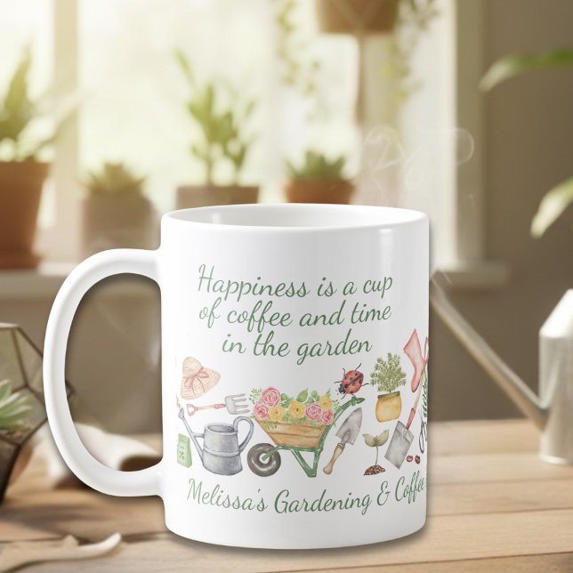Mug Outils de jardinage à l'aquarelle Rose botanique c (Créateur téléchargé)
