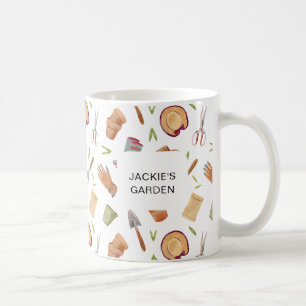 Mug Outils personnalisés de jardin d'aquarelle