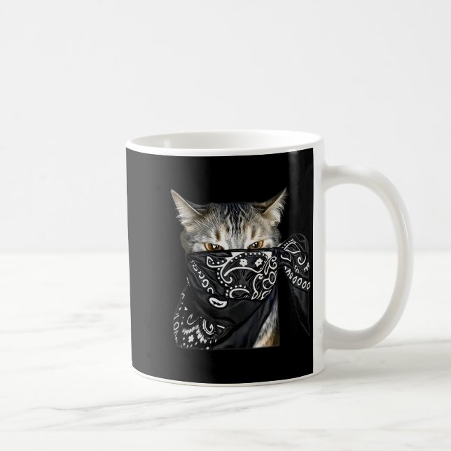 Mug Outlaw Cat Funny Gangster Cat With Bandana  (Droite)