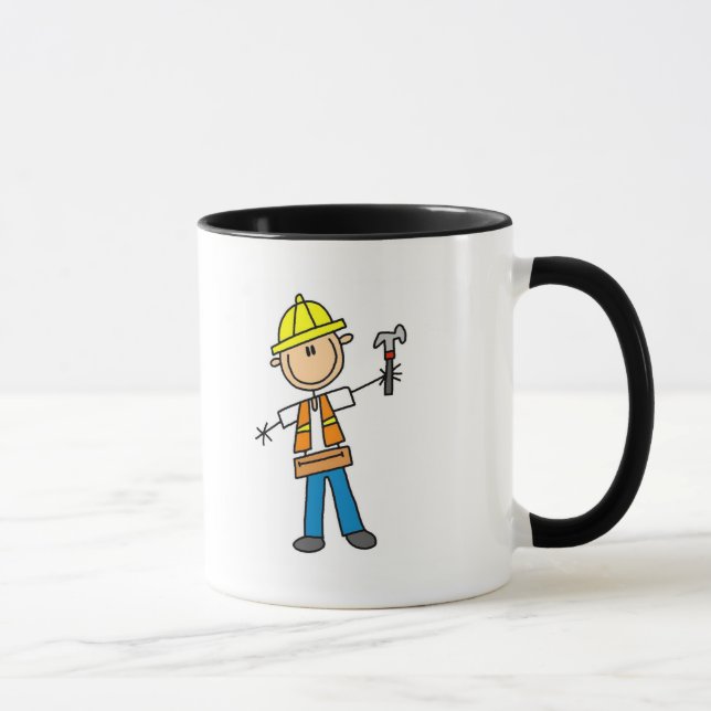 Mug Ouvrier du bâtiment avec marteau (Droite)