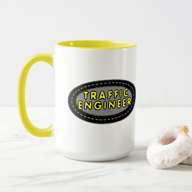 Mug Oval Mug, ingénieur de la circulation (Avec donut)