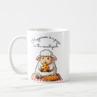 Mug Oveja comiendo pizza