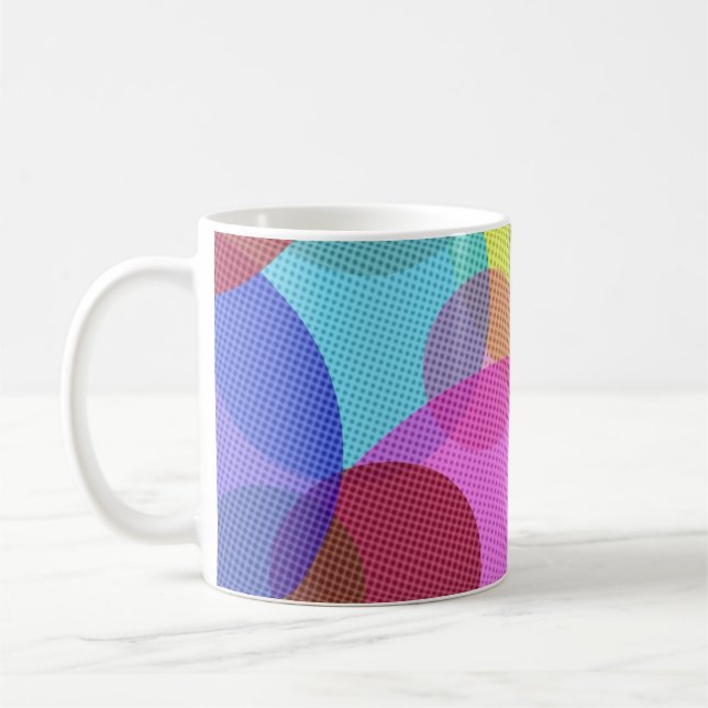 Mug Overlapping Circles Colorful Abstract Art (Gauche)