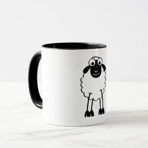 Mug Ovins, ovins blancs ou noirs. Dromer ou dormir
