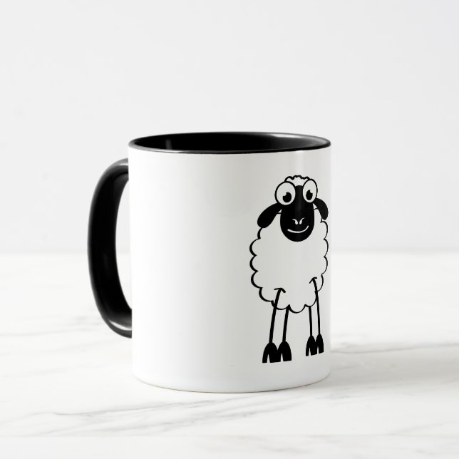 Mug Ovins, ovins blancs ou noirs. Dromer ou dormir (Devant gauche)