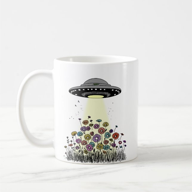 Mug OVNI aspirant des fleurs (Gauche)
