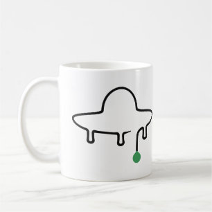 Mug OVNI minimaliste dessiné d'une seule ligne avec un