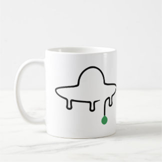 Mug OVNI minimaliste dessiné d'une seule ligne avec un