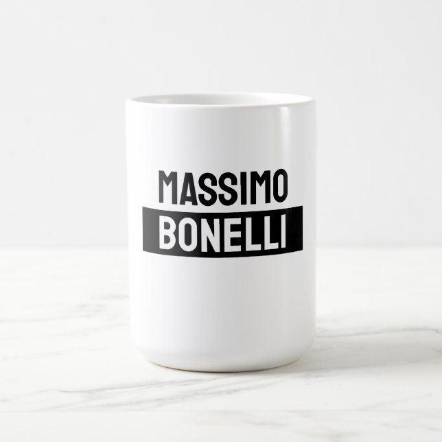 Mug Own Name Minimalist Modern Plain Black White (Centre)