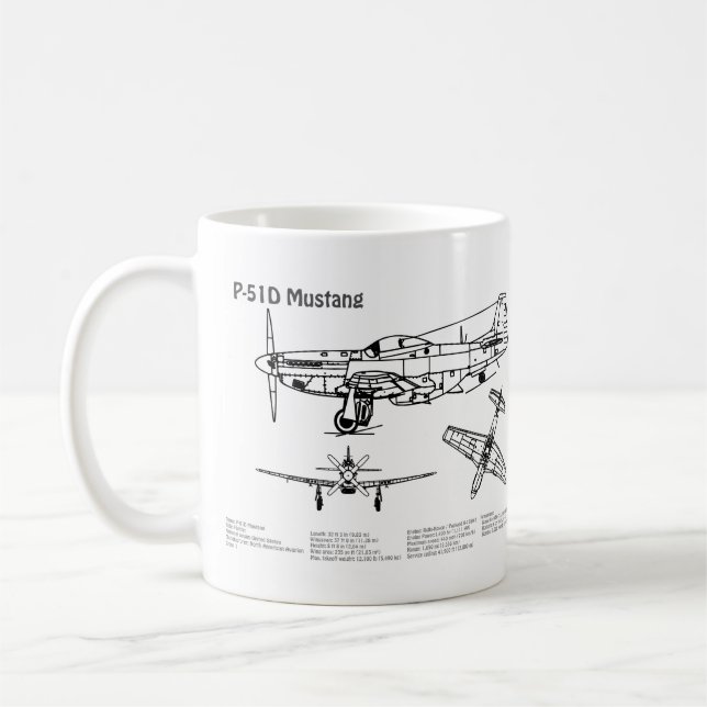Mug P-51D Mustang - Plan d'avion BD (Gauche)