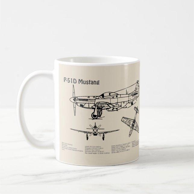 Mug P-51D Mustang - Plan directeur de l'avion SD (Gauche)