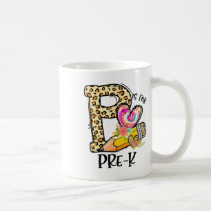 Mug P est pour l'enseignant de pré-maternelle léopard