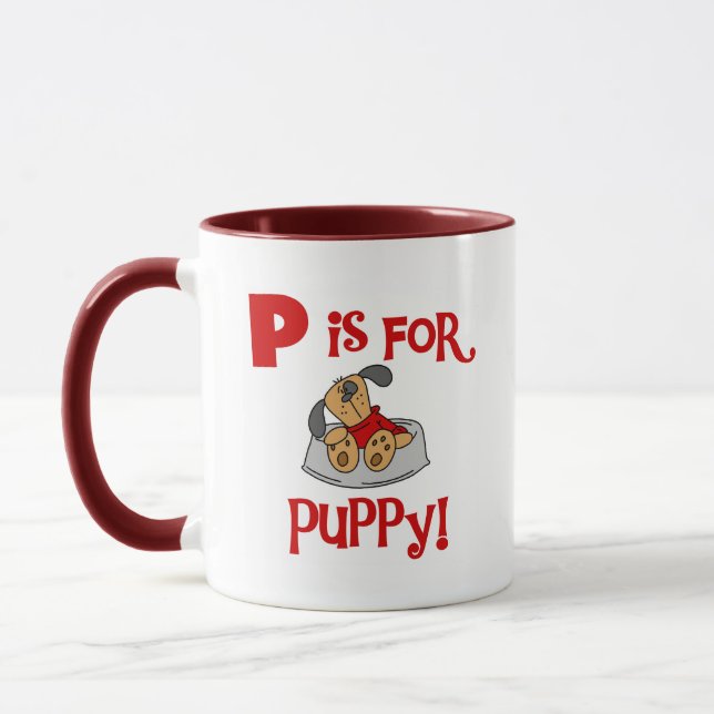 Mug P est pour Puppy Tshirts and Gifts (Gauche)