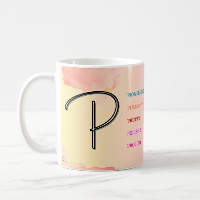 Mug "P" initial (11oz) (Gauche)
