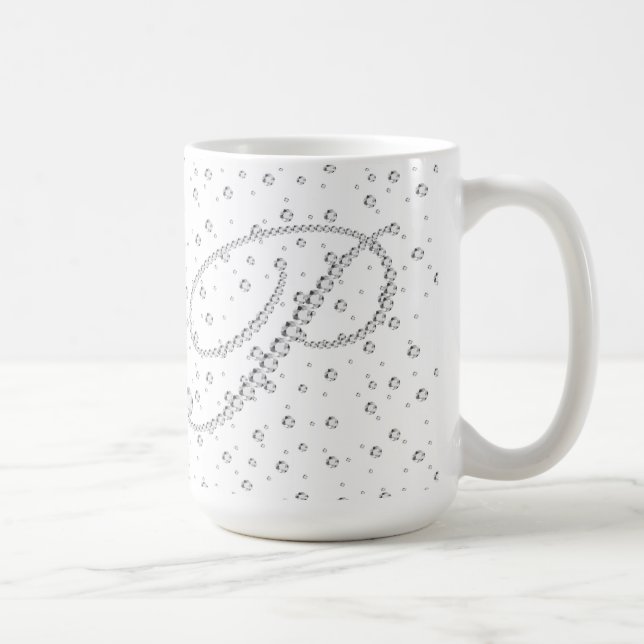 Mug P Monogramme initial Diamants blancs Imprimer (Droite)