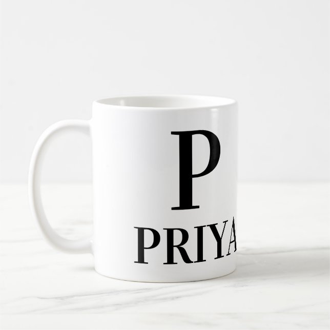MUG P) NOM, LETTRE ET PERSONNALISER POSITIVE DE DESCRI (Gauche)