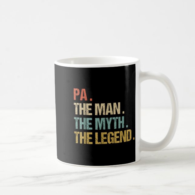 Mug Pa The Man Myth Legend Shirt Funny Father Dad Chri (Droite)