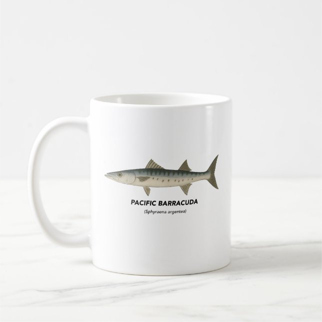 Mug Pacific Barracuda - Animaux marins de Californie (Gauche)