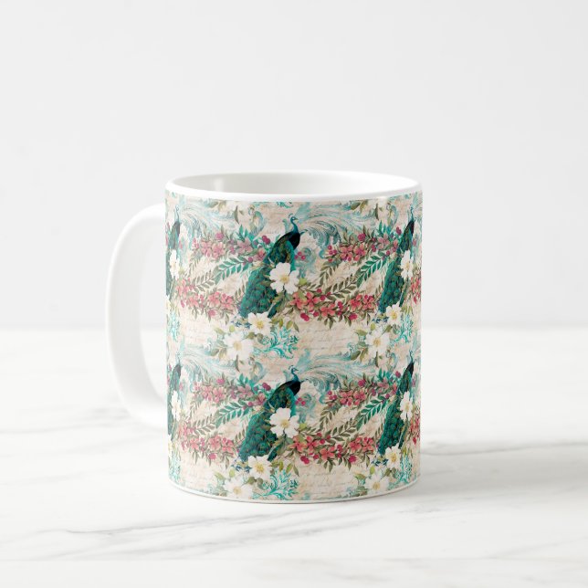 Mug Pacock Floral (Devant gauche)