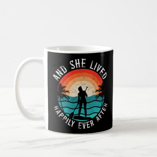Mug Paddleboard SUP Joyeux Jamais Après Fille Vintage (Gauche)