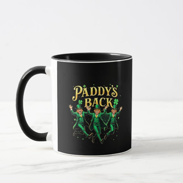 Mug Paddy's Back St Patrick's Day Trump Dancing (Gauche)