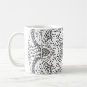 Mug Page de couleur Mandala noir et blanc