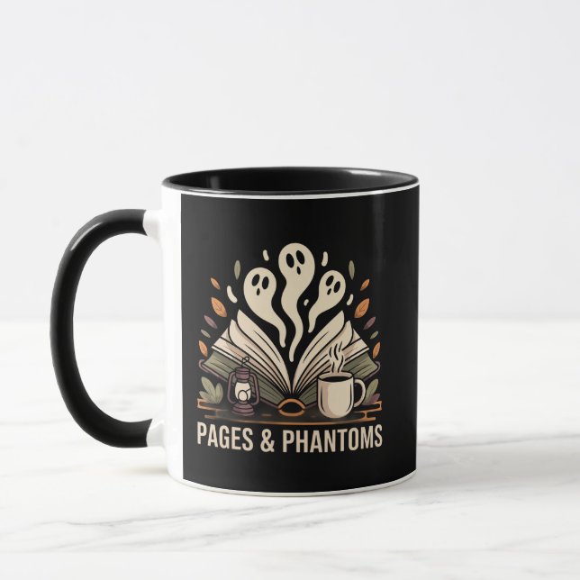 Mug Pages d'olive chaudes et fantômes Lecteur Éffrayan (Gauche)