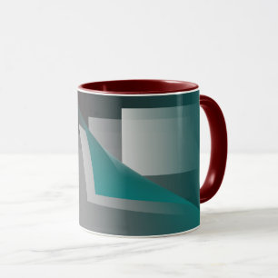 Mug Pages turquoises en gris bordeaux