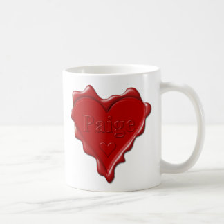 Mug Paige. Joint rouge de cire de coeur avec Paige
