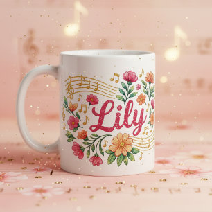Mug Pailleté Amoureux de Musique Fleur de Lys