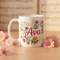 Mug Pailleté Amoureux de Musique Fleurie Ava