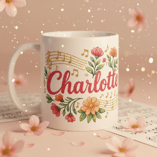 Mug Pailleté Amoureux de Musique Florale de Charlo