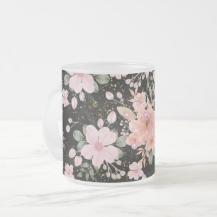 Mug Pailleté Fleur Jaune , Floral Aesthetic Étince